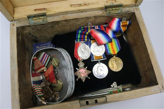 Two WWI Thornton family medal groups and other medals